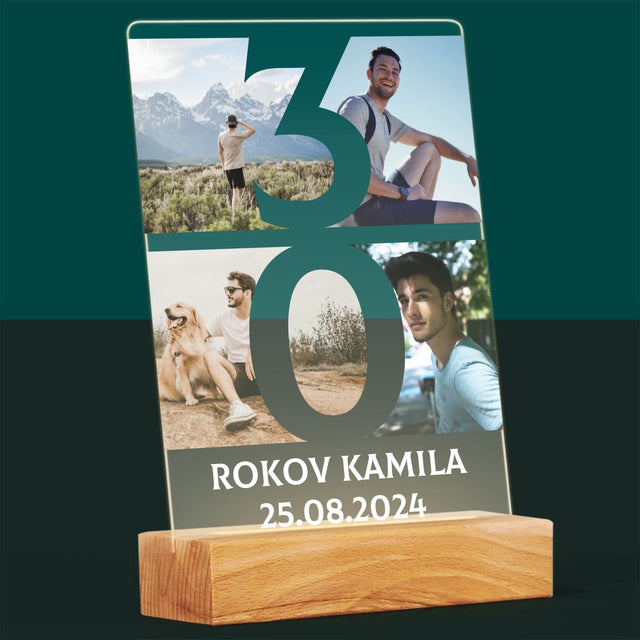 Fotokoláž: 30 Rokov Číslo Fotografie - Tlač Na Akrylové Sklo 