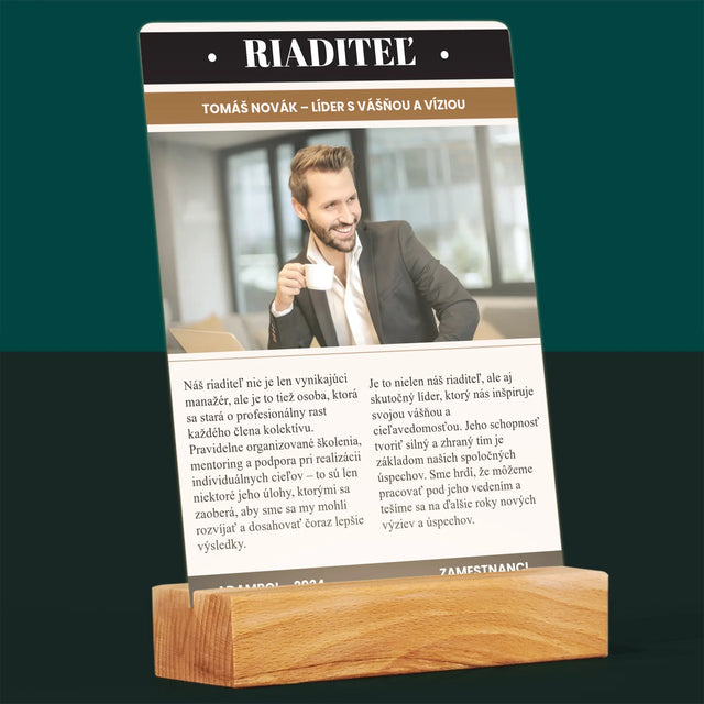 Obálka Časopisu: Riaditeľ - Tlač Na Akrylové Sklo 