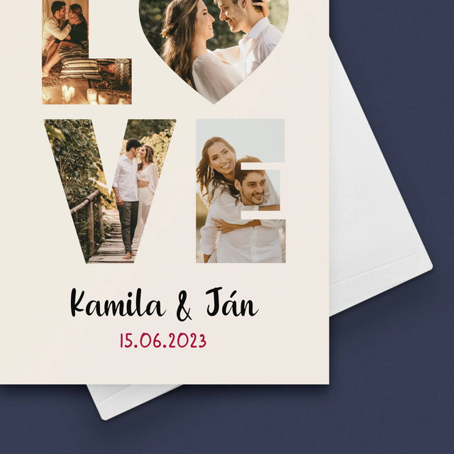 Slovo Z Fotografií: Love Z Tvojich Fotografií - Kartička S Prianiami