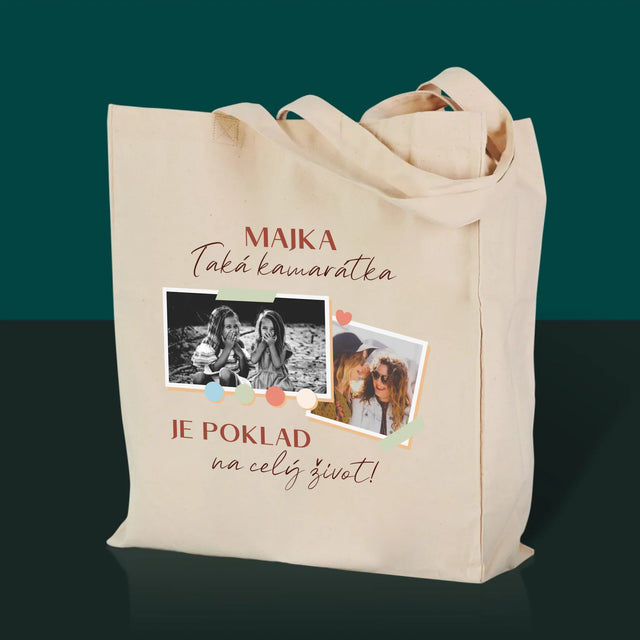 Fotokoláž: Kamarátka Je Poklad - Plátená Taška