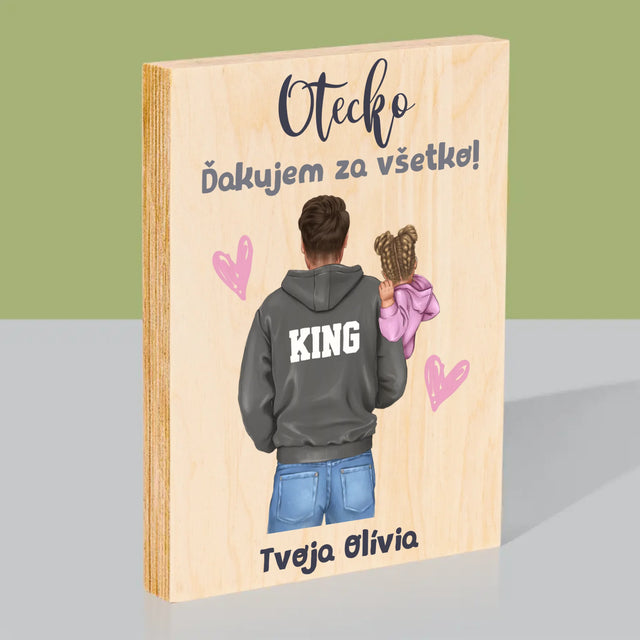 Tvorenie Postavy: Otec S Dieťaťom - Tlač Na Drevo (Vertikálne)
