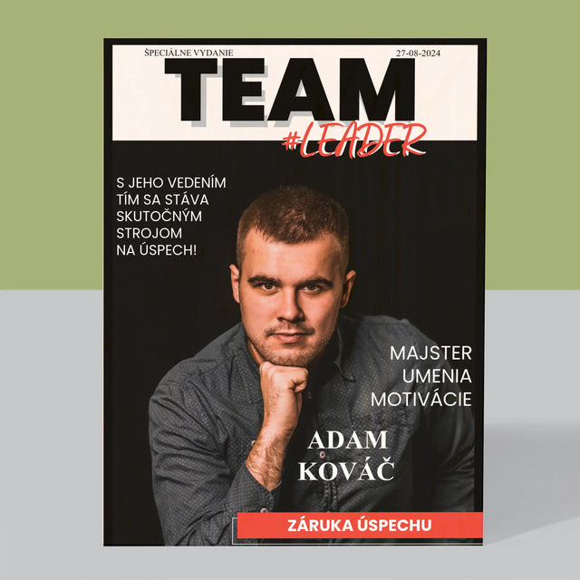 Obálka Časopisu: Team Leader - Tlač Na Drevo (Vertikálne)