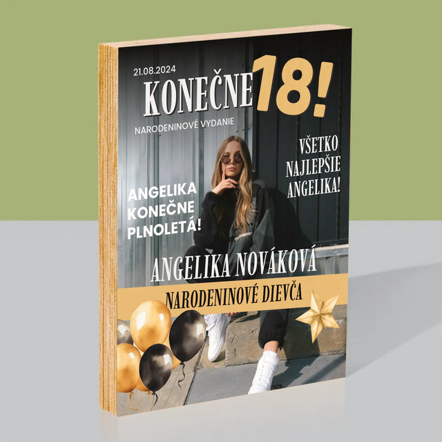Obálka Časopisu: Konečne 18 - Tlač Na Drevo (Vertikálne)