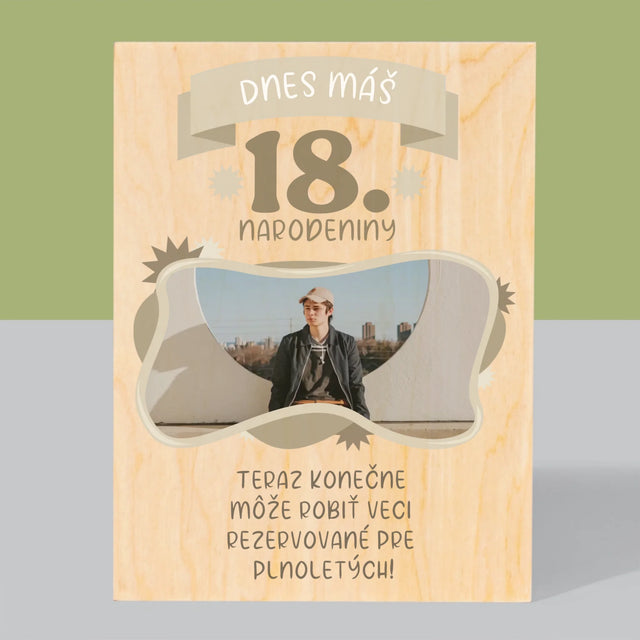 Fotografia A Podpis: Plnoletosť - Tlač Na Drevo (Vertikálne)