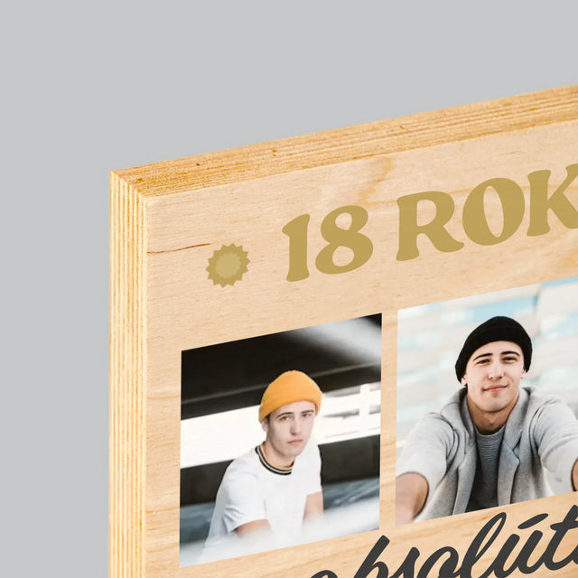 Fotokoláž: 18 Rokov Absolútnej Legendy - Tlač Na Drevo (Vertikálne)
