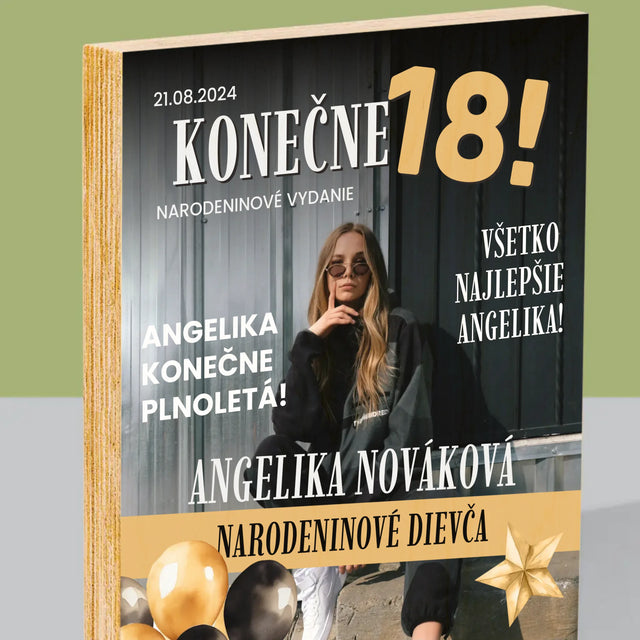 Obálka Časopisu: Konečne 18 - Tlač Na Drevo (Vertikálne)