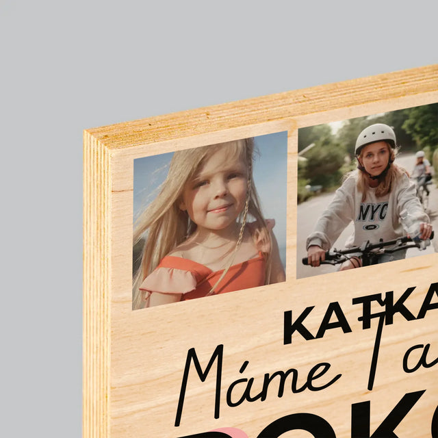 Fotokoláž: Máme Ťa Radi 18 Rokov - Tlač Na Drevo (Vertikálne)