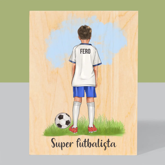 Tvorenie Postavy: Malý Futbalista - Tlač Na Drevo (Vertikálne)