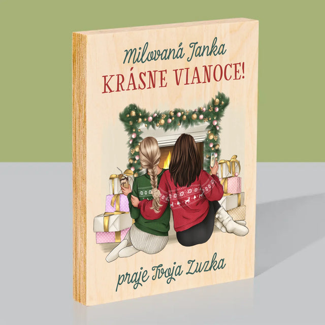 Tvorenie Postavy: Vianočné Kamarátky - Tlač Na Drevo (Vertikálne)