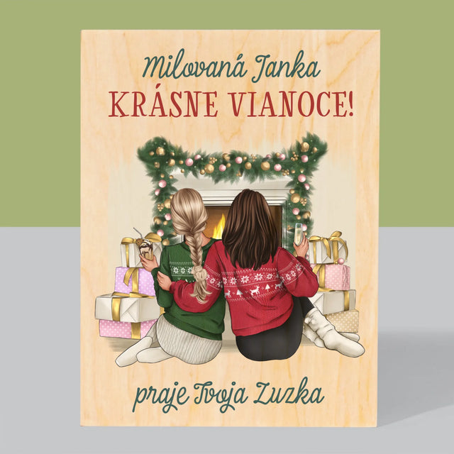 Tvorenie Postavy: Vianočné Kamarátky - Tlač Na Drevo (Vertikálne)