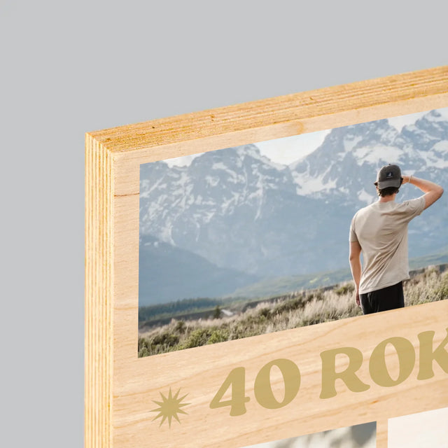 Fotokoláž: 40 Rokov Legendárneho Života - Tlač Na Drevo (Vertikálne)