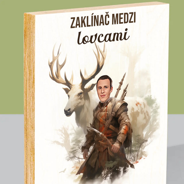 Tvoja Postava: Zaklínač Medzi Lovcami - Tlač Na Drevo (Vertikálne)