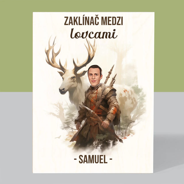 Tvoja Postava: Zaklínač Medzi Lovcami - Tlač Na Drevo (Vertikálne)