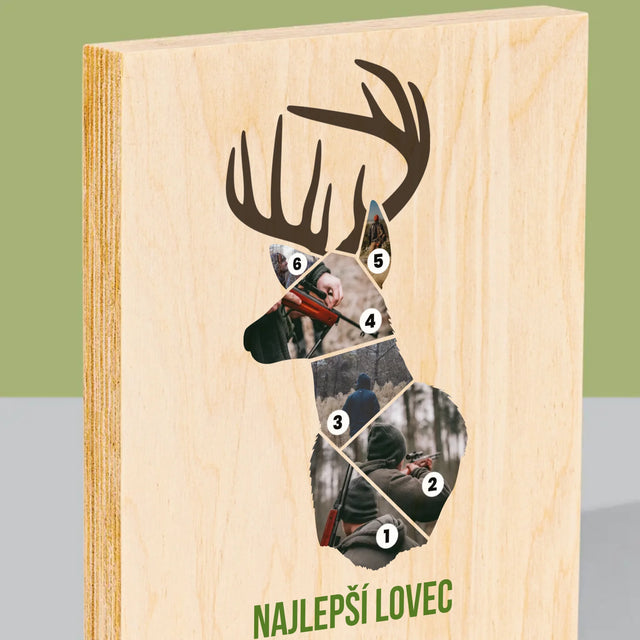 Tvar Z Fotografií: Najlepší Lovec - Tlač Na Drevo (Vertikálne)