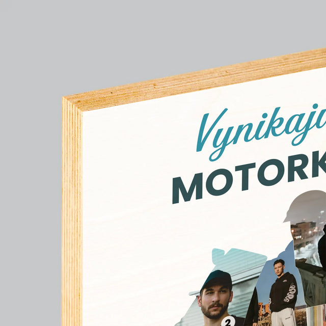 Tvar Z Fotografií: Vynikajúci Motorkár - Tlač Na Drevo (Vertikálne)