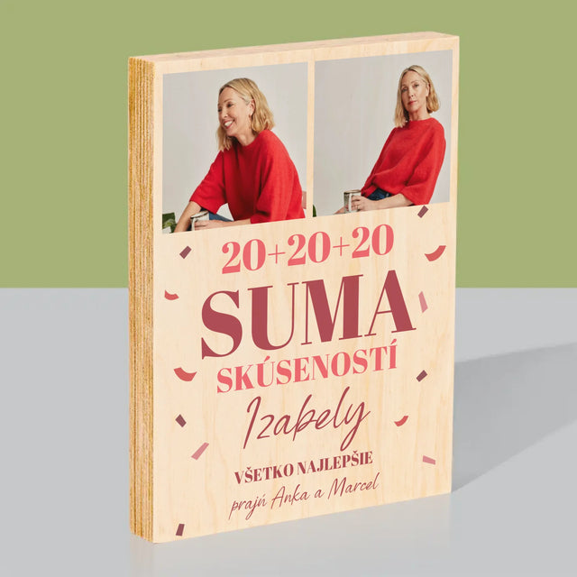 Fotokoláž: Suma Skúseností - Tlač Na Drevo (Vertikálne)