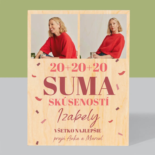 Fotokoláž: Suma Skúseností - Tlač Na Drevo (Vertikálne)