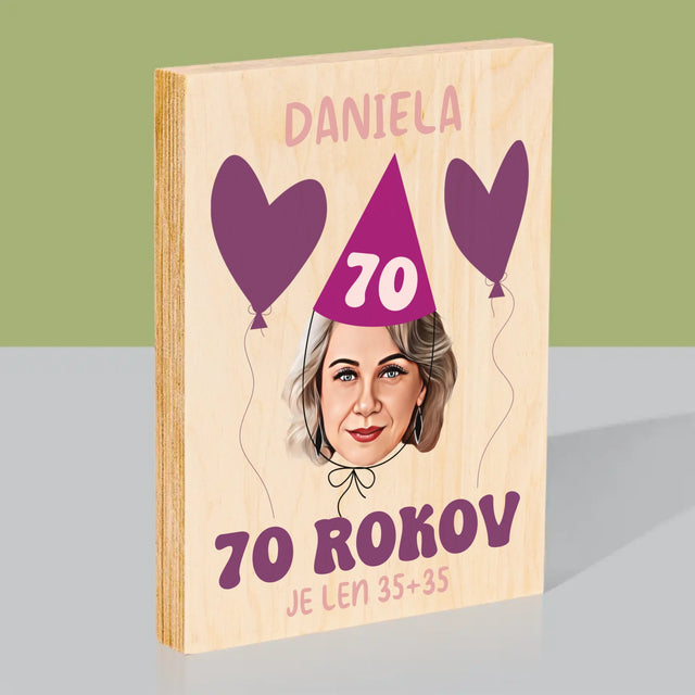 Tvoja Postava: Narodeninový Portrét - Tlač Na Drevo (Vertikálne)