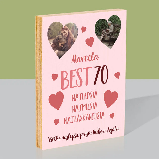 Fotokoláž: Best 70 - Tlač Na Drevo (Vertikálne)