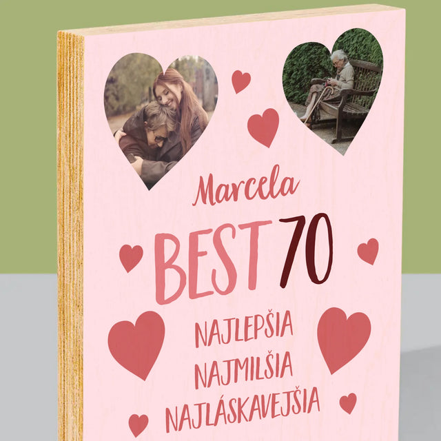 Fotokoláž: Best 70 - Tlač Na Drevo (Vertikálne)