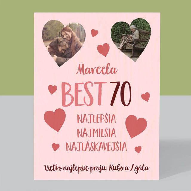 Fotokoláž: Best 70 - Tlač Na Drevo (Vertikálne)