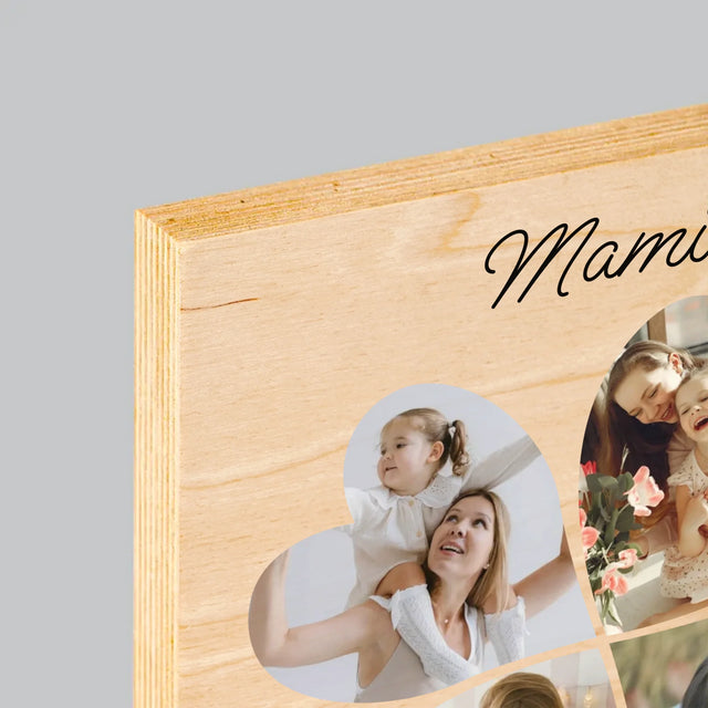 Fotokoláž: Mami, Vďaka Tebe Sme Šťastní! - Tlač Na Drevo (Vertikálne)