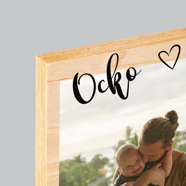 Fotografia A Podpis: Prvý Deň Ocka - Tlač Na Drevo (Vertikálne)