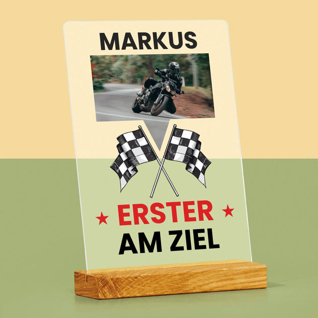 Zdjęcie I Podpis: Pierwszy Na Mecie - Wydruk Na Szkle Akrylowym | DE