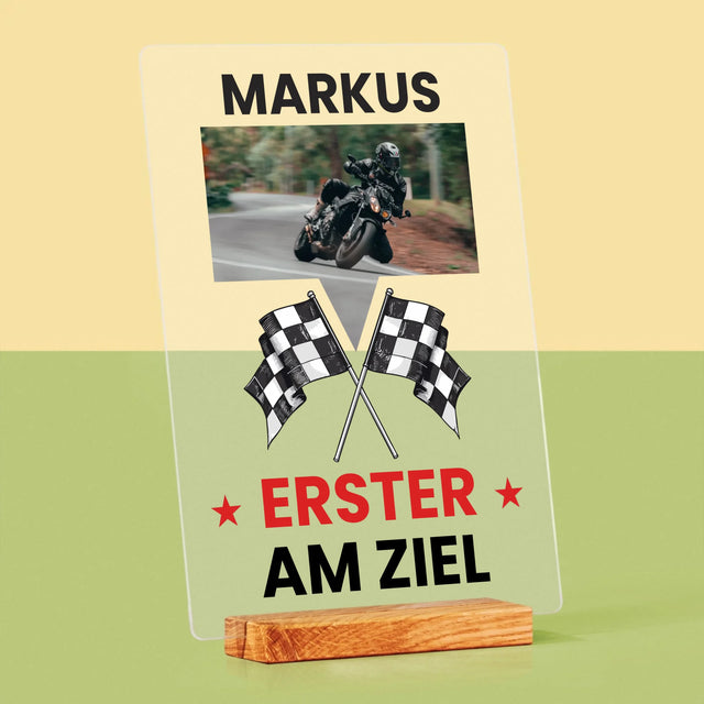 Zdjęcie I Podpis: Pierwszy Na Mecie - Wydruk Na Szkle Akrylowym | DE