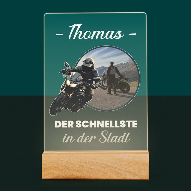 Zdjęcie I Podpis: Najszybszy W Mieście - Wydruk Na Szkle Akrylowym | DE