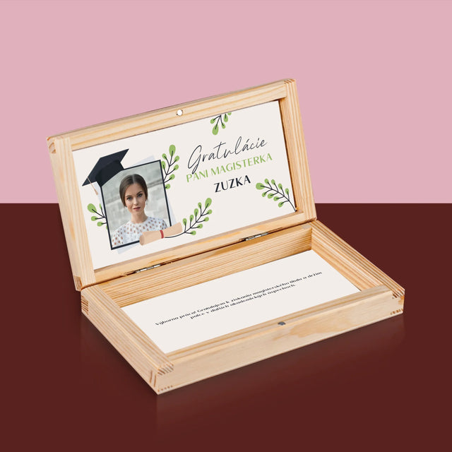 Fotografia A Podpis: Gratulácie Magisterka - Krabička Na Peniaze