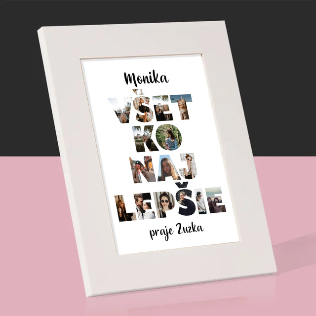 Slovo Z Fotografií: Všetko Najlepšie Z Tvojich Fotografií - Rámček Na Fotografiu (Vertikálne)