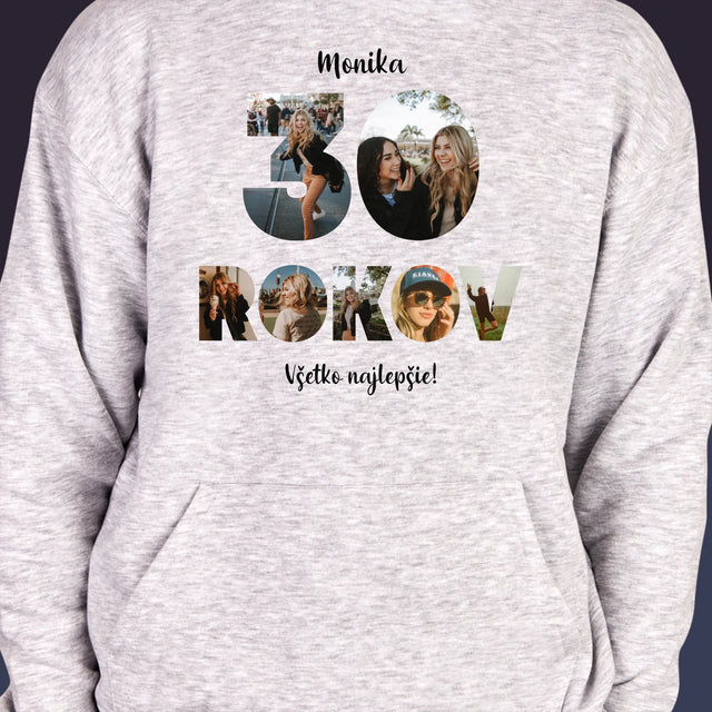 Slovo Z Fotografií: 30 Rokov Z Tvojich Fotografií - Pánska Mikina S Kapucňou