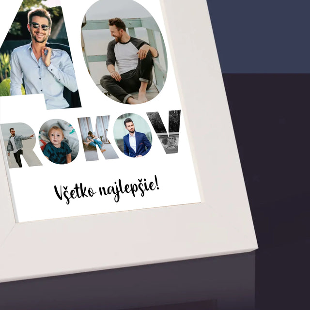 Slovo Z Fotografií: 40 Rokov Z Tvojich Fotografií - Rámček Na Fotografiu (Vertikálne)