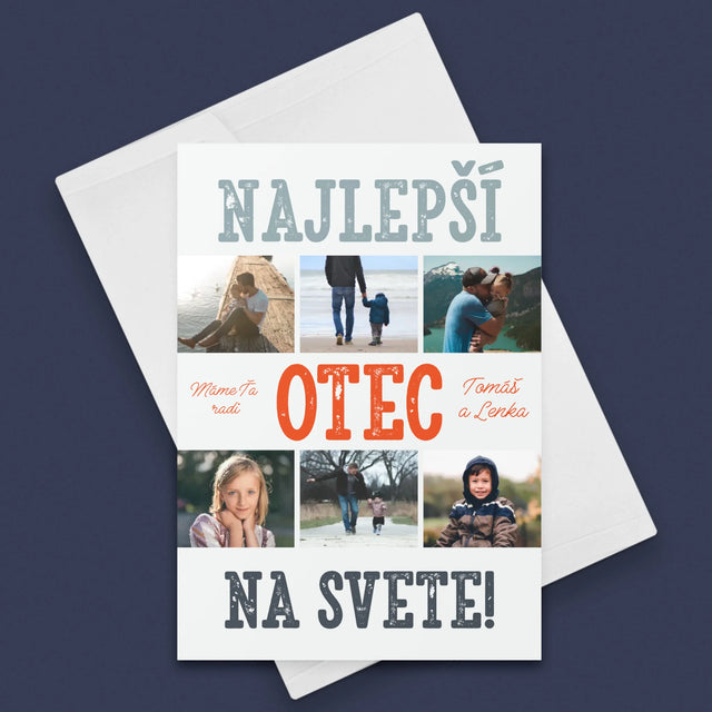 Fotokoláž: Najlepší Otec Na Svete Fotografie - Kartička S Prianiami
