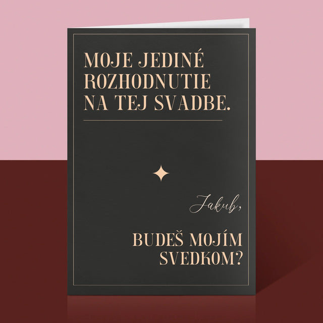Meno A Podpis: Moje Jediné Rozhodnutie - Kartička S Prianiami