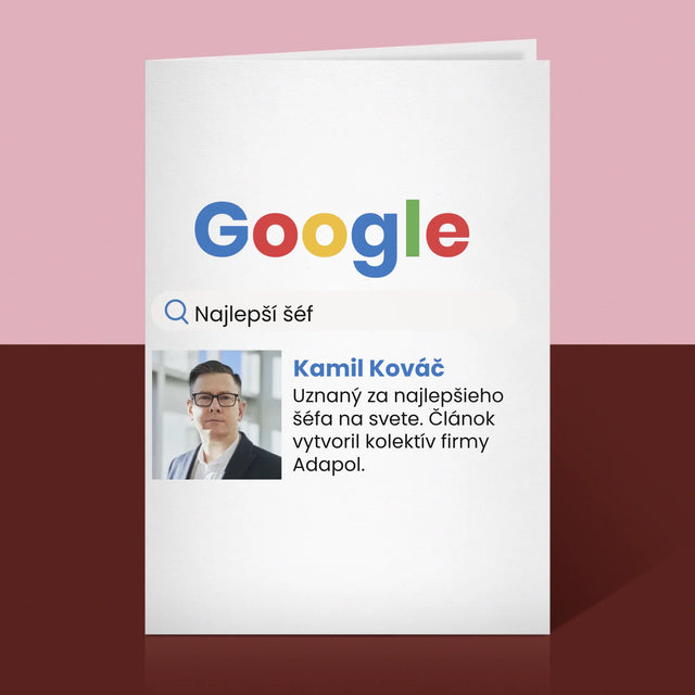 Fotografia A Podpis: Najlepší Šéf Výsledky Google - Kartička S Prianiami