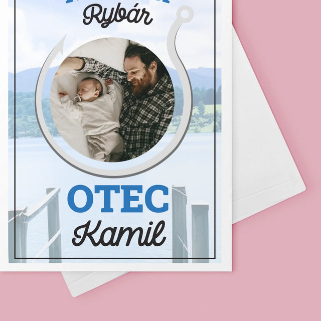 Fotografia A Podpis: Najlepší Rybár Otec - Kartička S Prianiami