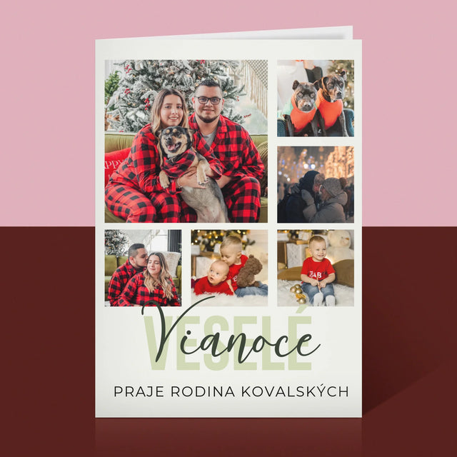 Fotokoláž: Veselé Vianoce - Kartička S Prianiami