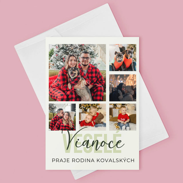 Fotokoláž: Veselé Vianoce - Kartička S Prianiami