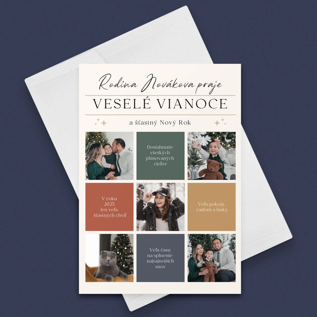 Fotokoláž: Veselé Vianoce Venovanie - Kartička S Prianiami