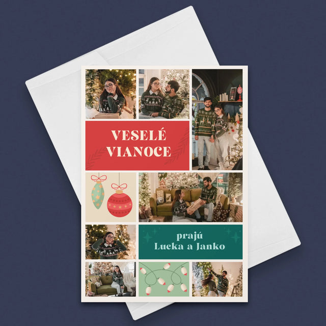 Fotokoláž: Vianočné Fotografie - Kartička S Prianiami