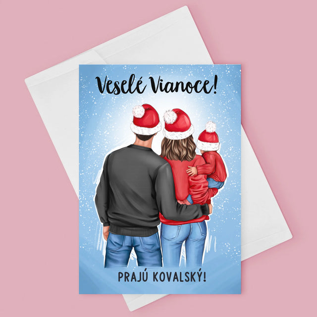 Tvorenie Postavy: Vianočná Rodina - Kartička S Prianiami
