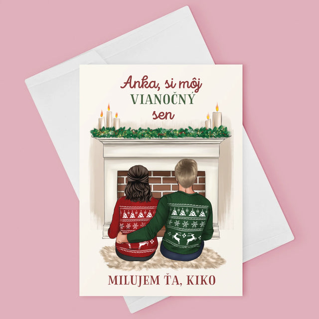 Tvorenie Postavy: Vianočný Pár - Kartička S Prianiami
