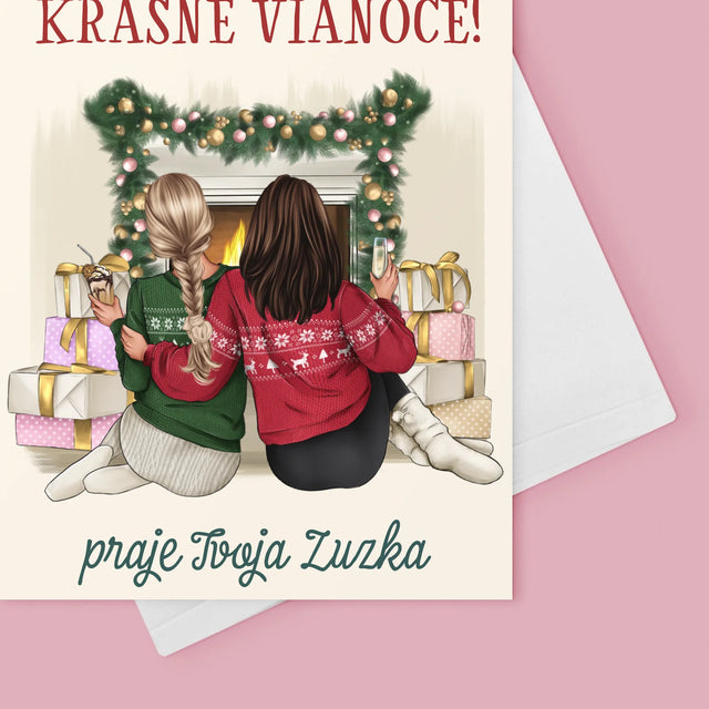 Tvorenie Postavy: Vianočné Kamarátky - Kartička S Prianiami