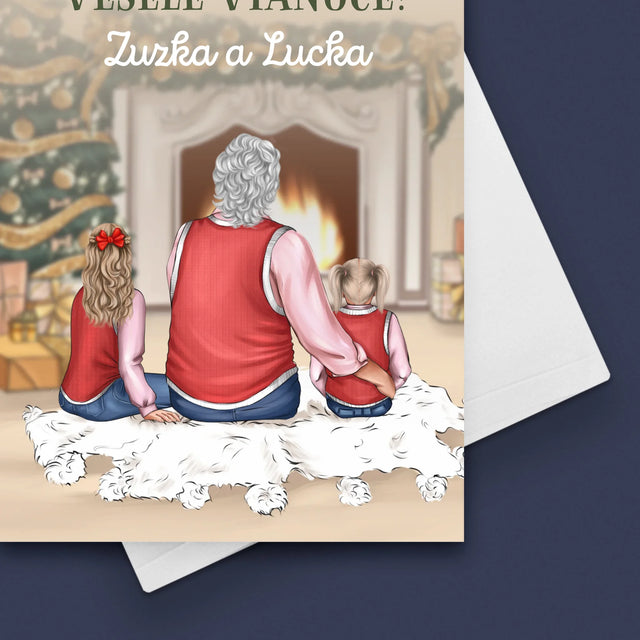 Tvorenie Postavy: Babka Veselé Vianoce - Kartička S Prianiami