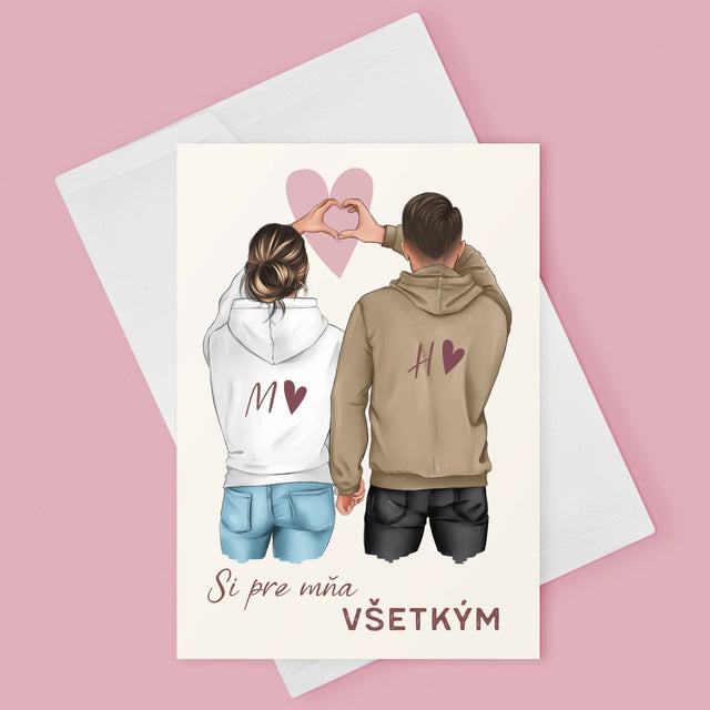 Tvorenie Postavy: Pár Srdce - Kartička S Prianiami