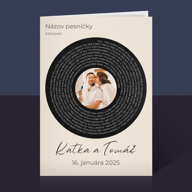 Fotografia A Podpis: Text Pesničky S Tvojou Fotografiou - Kartička S Prianiami