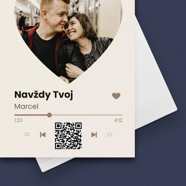 Fotografia A Podpis: Naša Pesnička Srdce Qr Kód - Kartička S Prianiami