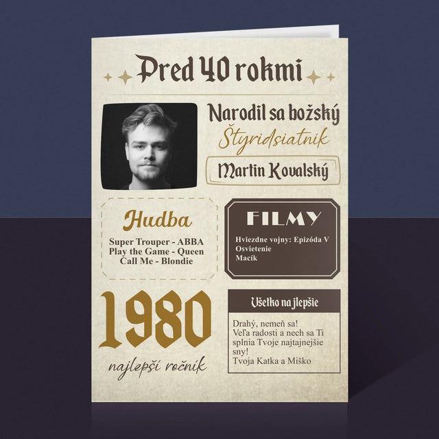 Obálka Časopisu: Pred 40 Rokmi - Kartička S Prianiami